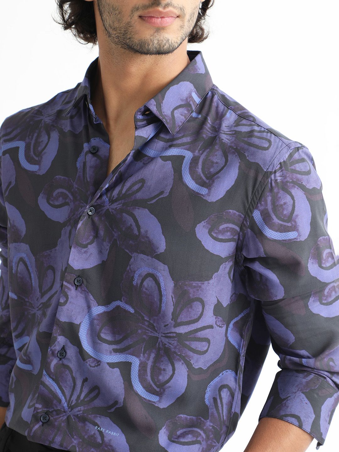 RARE RABBIT Men Daize Slim Fit Floral Printed Shirt