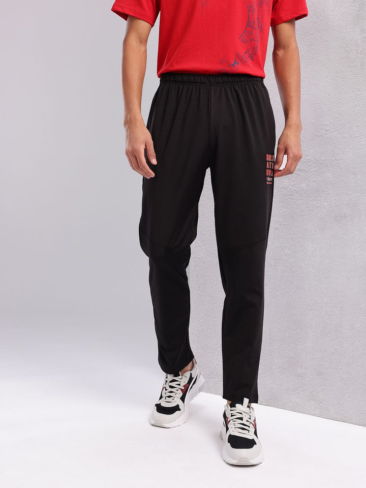 HRX by Hrithik Roshan Men Typography Printed Mid-Rise Lifestyle Track Pants