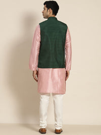 SOJANYA Men Woven Design Kurta with Churidar with Nehru Jacket