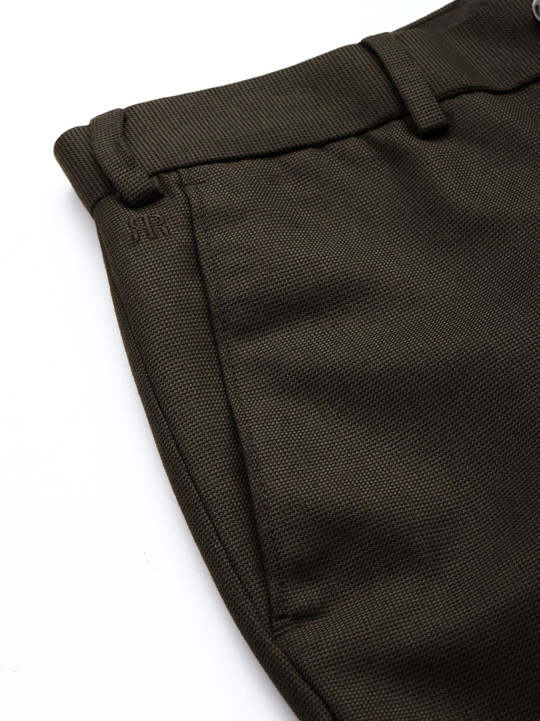 Raymond Men Textured Slim Fit Formal Trousers