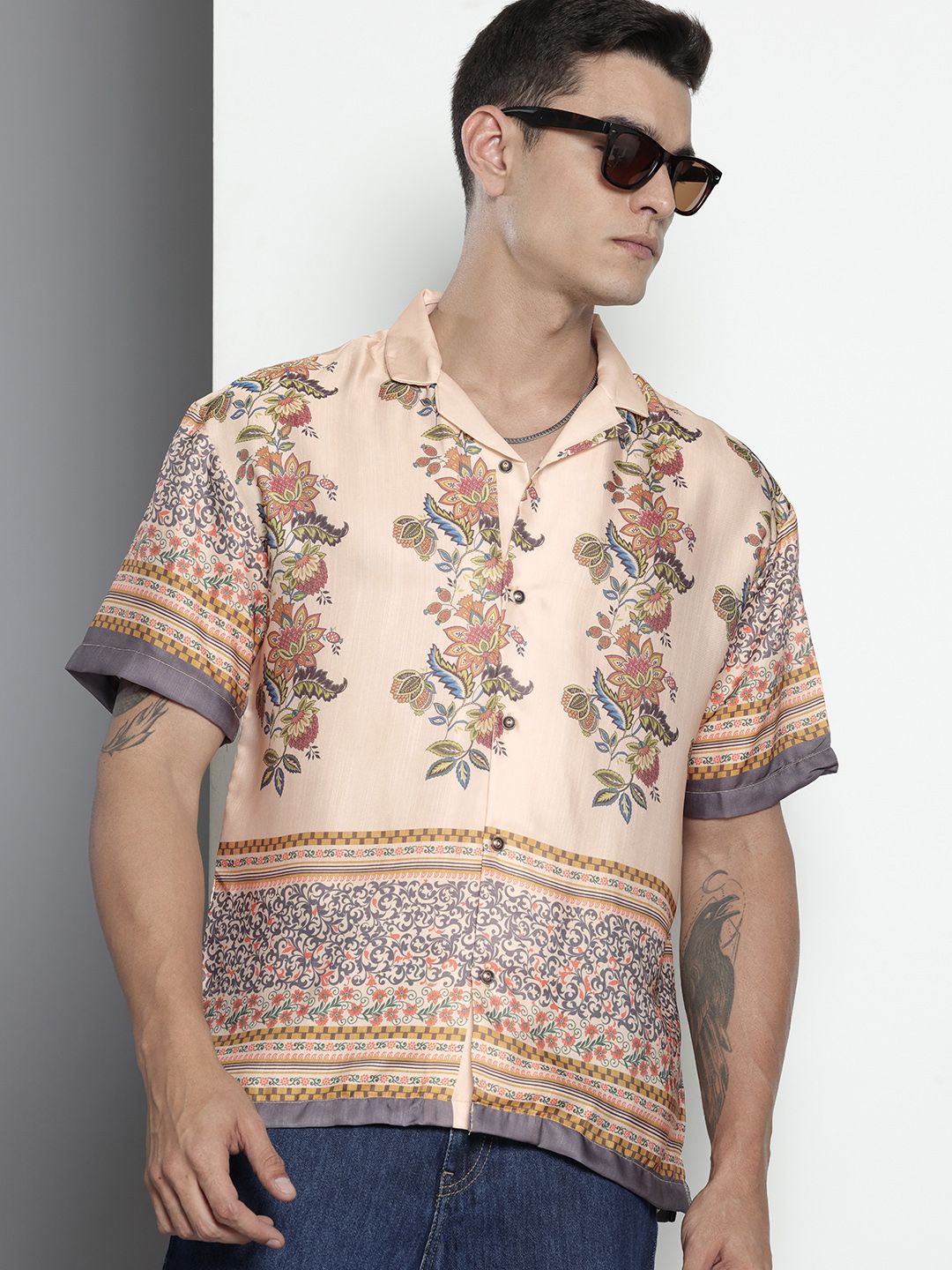 The Indian Garage Co. Opaque Floral Printed Casual Shirt