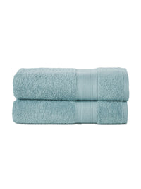 MYTRIDENT Set of 2 Turquoise Blue Solid Soft  Plush 500 GSM Cotton Bath Towels