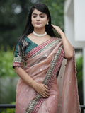 Saree mall Embellished Sequinned Organza Sarees