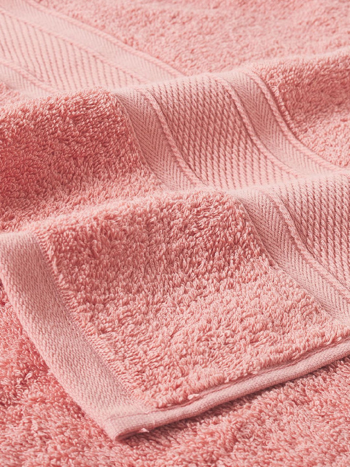 MYTRIDENT Coral Pink Solid 500 GSM Pure Cotton Soft  Plush Bath Towel