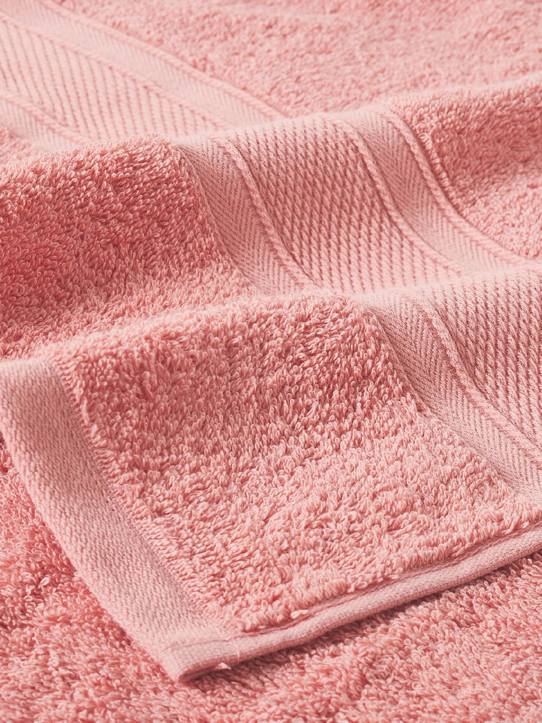 MYTRIDENT Coral Pink Solid 500 GSM Pure Cotton Soft  Plush Bath Towel