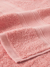 MYTRIDENT Coral Pink Solid 500 GSM Pure Cotton Soft  Plush Bath Towel