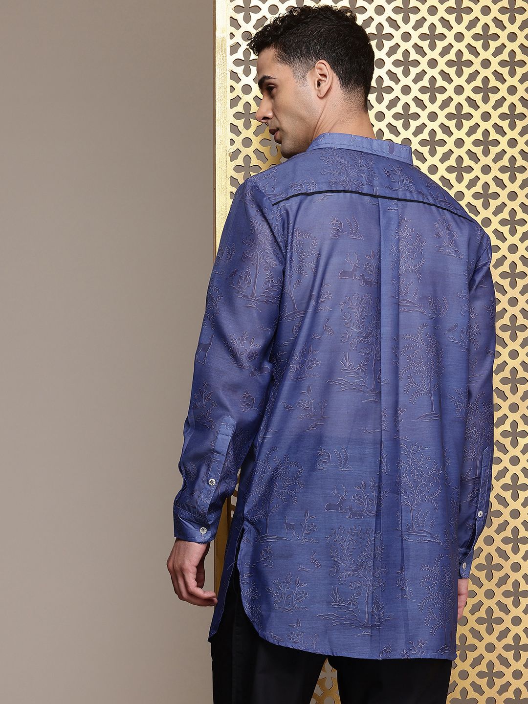 House of Pataudi Animal Graphic Printed Jashn Kurta