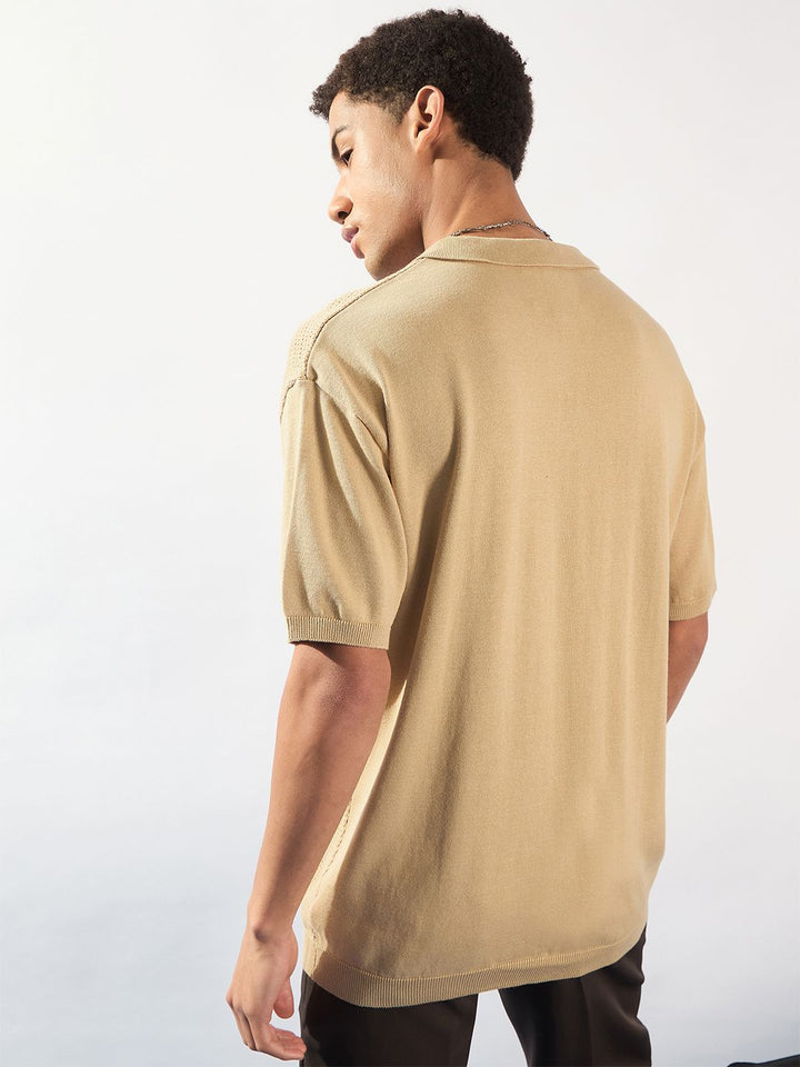 DENNISON Men Polo Collar Oversized Stretchex T-shirt