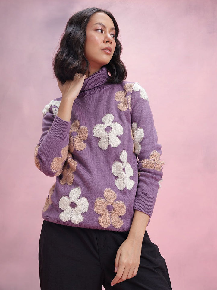 DressBerry Floral Turtle Neck Pullover