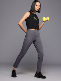 HRX by Hrithik Roshan Women Brand Logo Printed Training Crop T-shirt