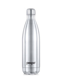 Pexpo Electro Silver-Toned ISI Certified Thermosteel 24 Hrs Flask Water Bottle 1000ml