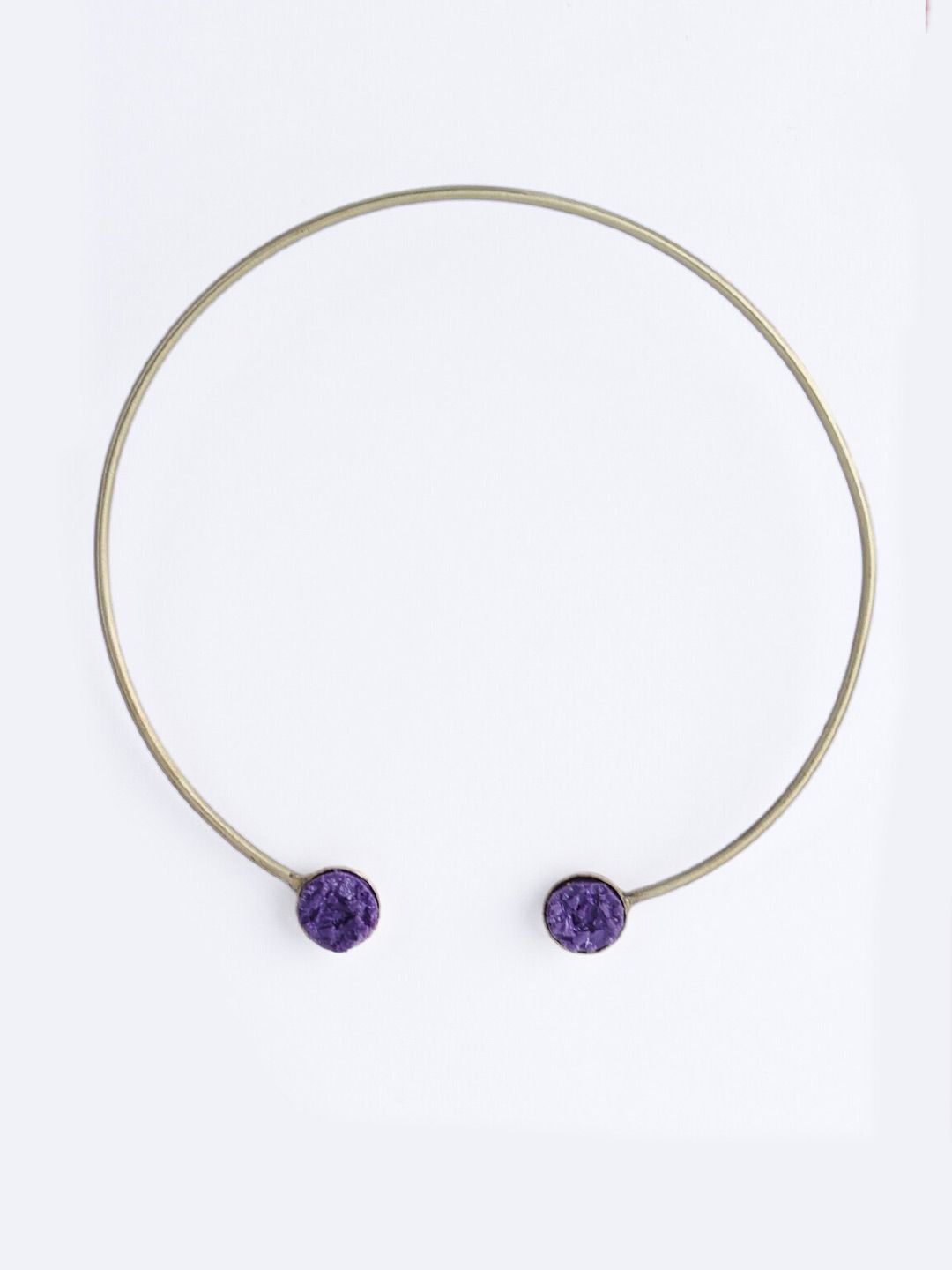 PANASH Gold Plated Gemstone Stone Studded Circular Necklace