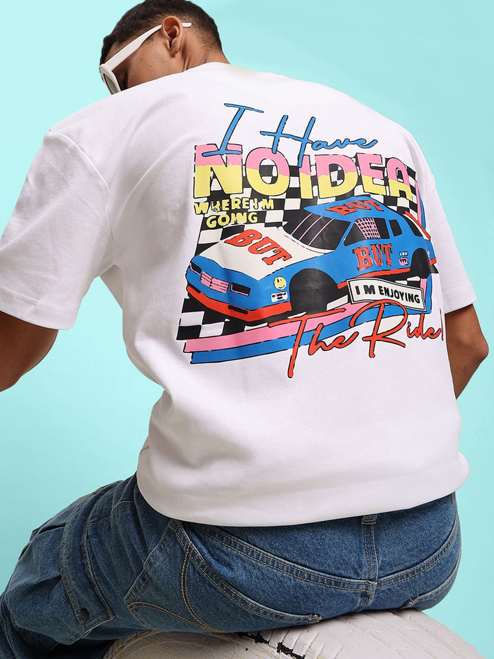 Bene Kleed Men Graphic Printed Round Neck Cotton Oversized T-shirt