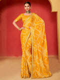 Saree mall Ethnic Motifs Printed Sequinned Pure Chiffon Sarees