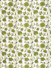 Story@home Ventura Green White Floral 144 TC Cotton Queen Bedsheet with 2 Pillow Covers