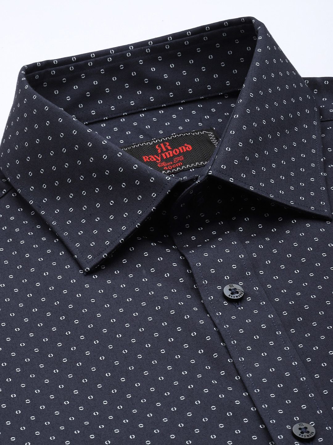 Raymond Pure Cotton Slim Fit Opaque Printed Formal Shirt