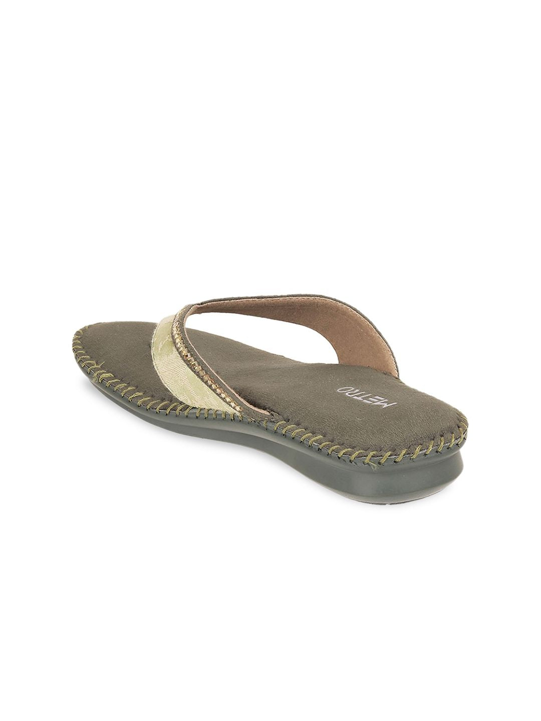 Metro Embellished Open Toe Flats