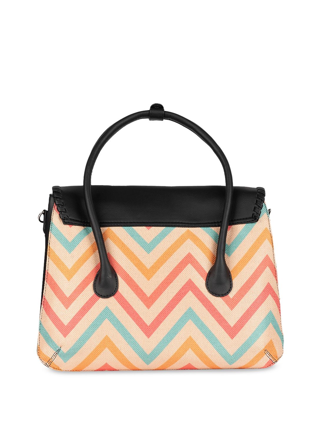 ZOUK Geometric Printed Structured Handheld Bag
