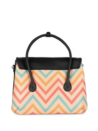 ZOUK Geometric Printed Structured Handheld Bag