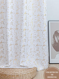 URBAN SPACE White & Gold-Toned Black Out Long Door Curtain
