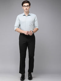 Park Avenue Men Blue Textured Pure Cotton Slim Fit Formal Shirt