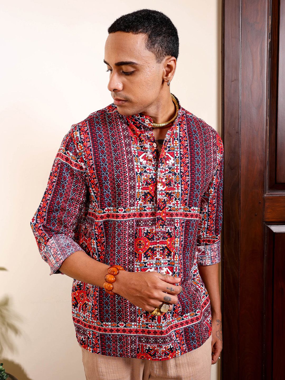 The Indian Garage Co Men Regular Fit Indie Printed Resortwear Shirt
