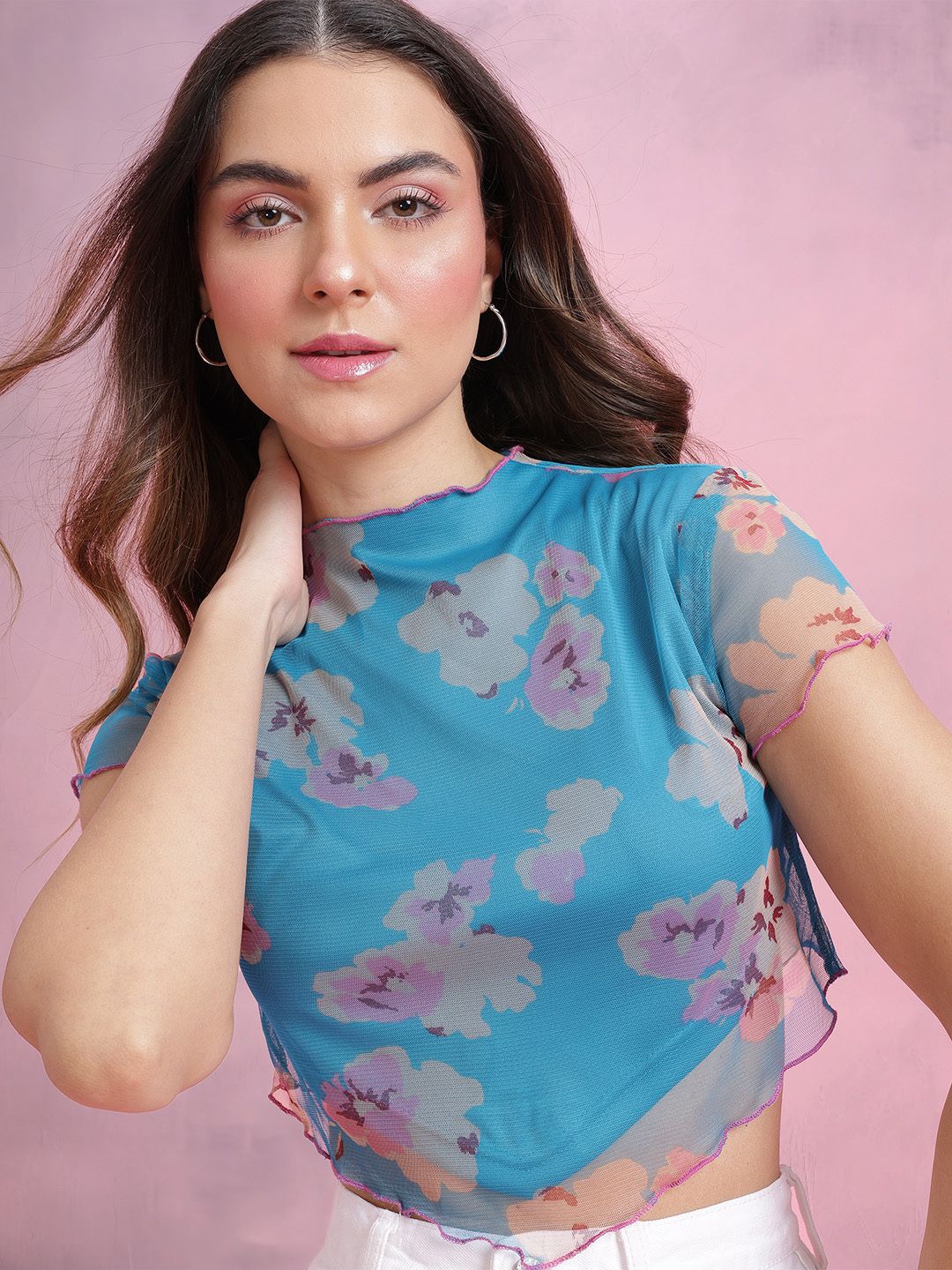 DressBerry Floral Print Puff Sleeve Top