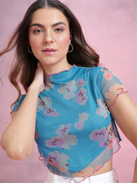 DressBerry Floral Print Puff Sleeve Top