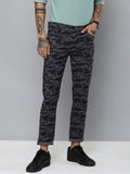 The Indian Garage Co Men Charcoal Grey Camouflage Printed Slim Fit Chinos