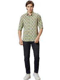 Being Human Men Green Slim Fit Opaque Casual Shirt