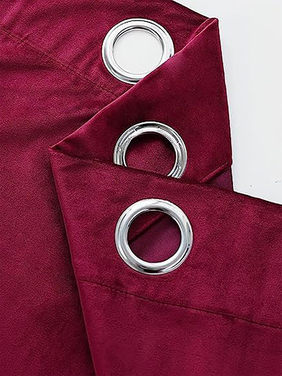 STITCHNEST Maroon 2 Pieces Velvet Black Out Door Curtains