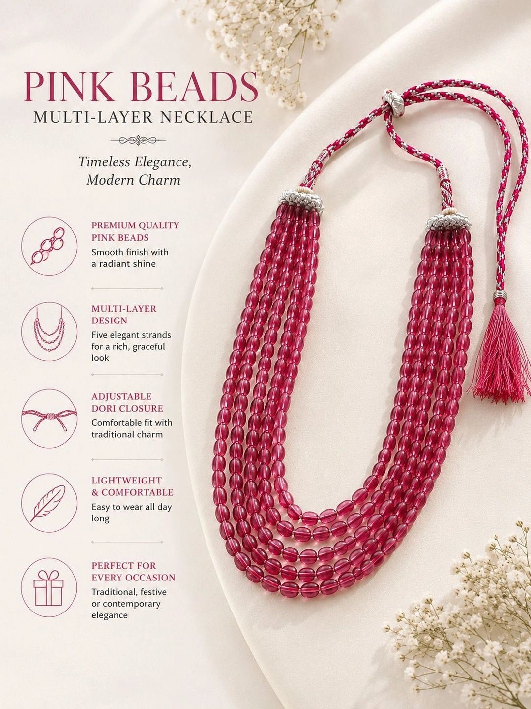 PANASH Women Rose Gold-Plated Layered Necklace