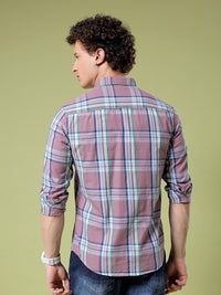 The Indian Garage Co Slim Fit Tartan Checks Opaque Twill Cotton Casual Shirt