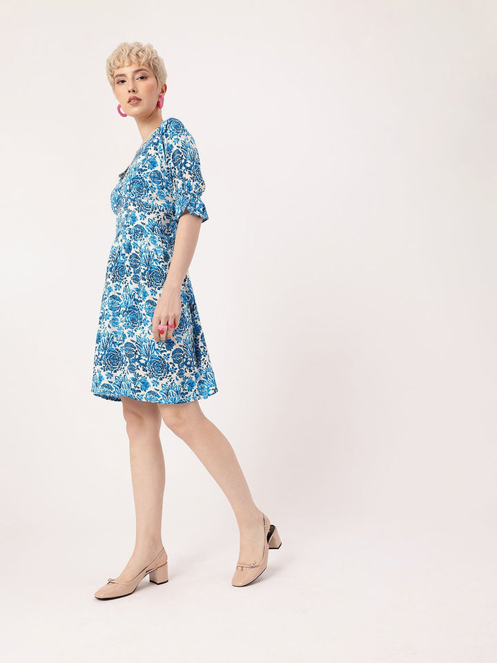 DressBerry Bohemian Core Fresh Floral Printed A-Line Dress