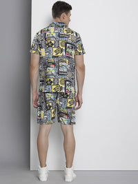 The Indian Garage Co Men Tropical Printed Short with Shirt