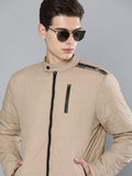 The Indian Garage Co Men Zip-Front Puffer Jacket with Zipper Pockets