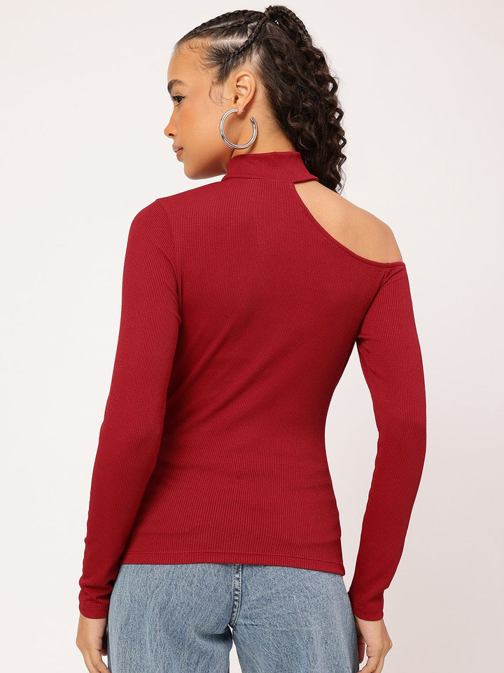 DressBerry Crimson Crush Cut Out Ribbed Top
