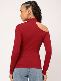 DressBerry Crimson Crush Cut Out Ribbed Top