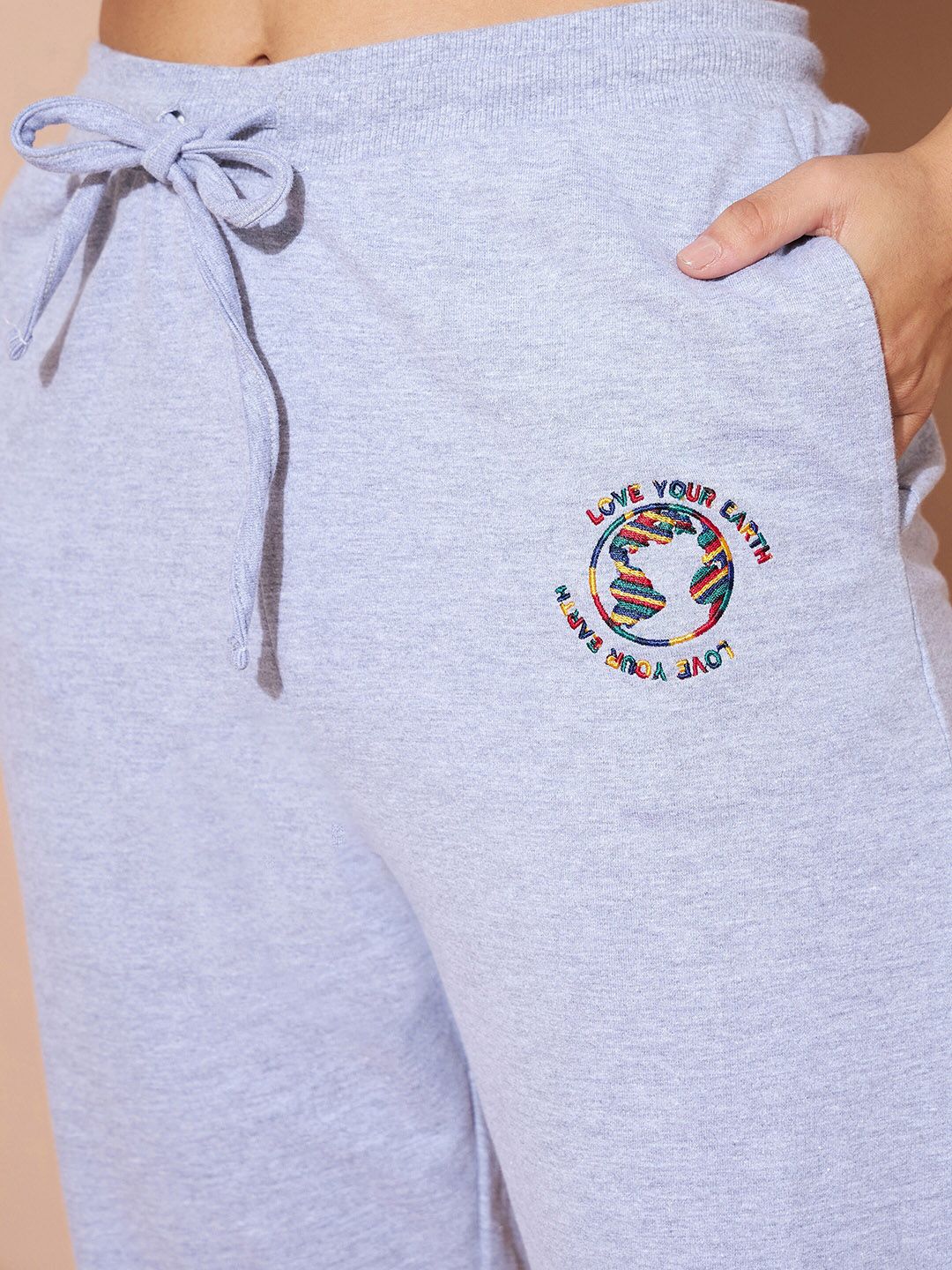 SASSAFRAS BASICS Embroidered Hoodie Long Sleeve Oversized Co-Ords