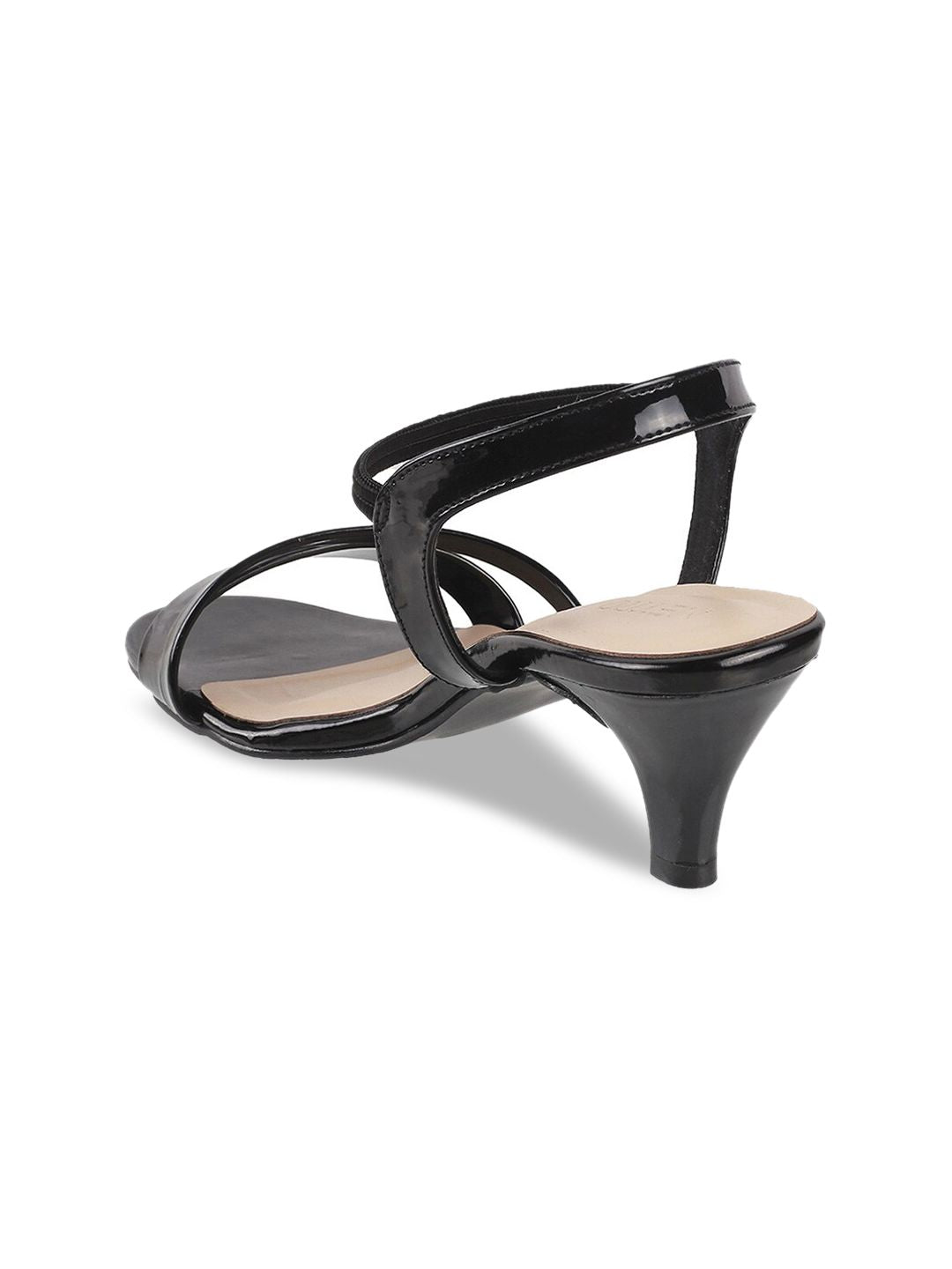 Metro Black Open-Toe Kitten Heels Sandals