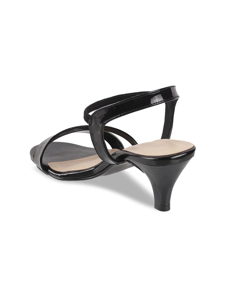 Metro Black Open-Toe Kitten Heels Sandals
