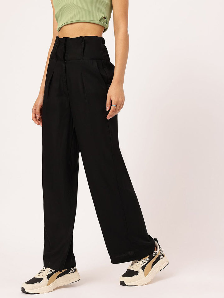DressBerry Women Bell-Bottom Beauty Wide Waistband Trousers
