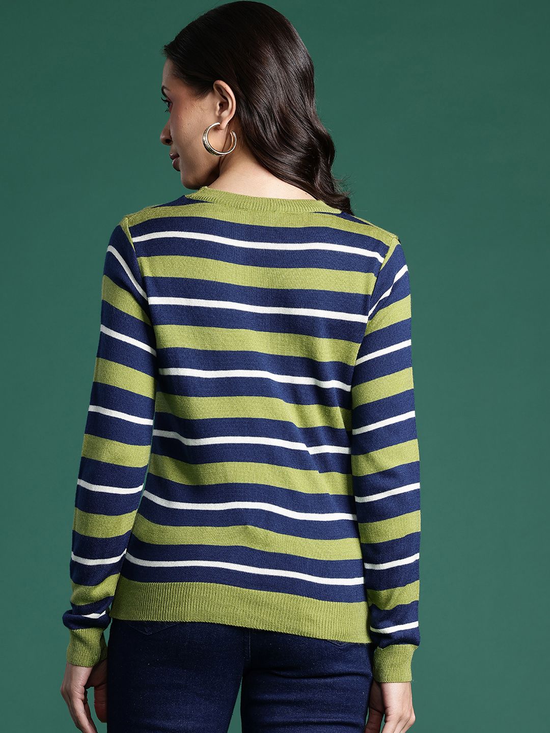 DressBerry Pure Acrylic Striped Pullover