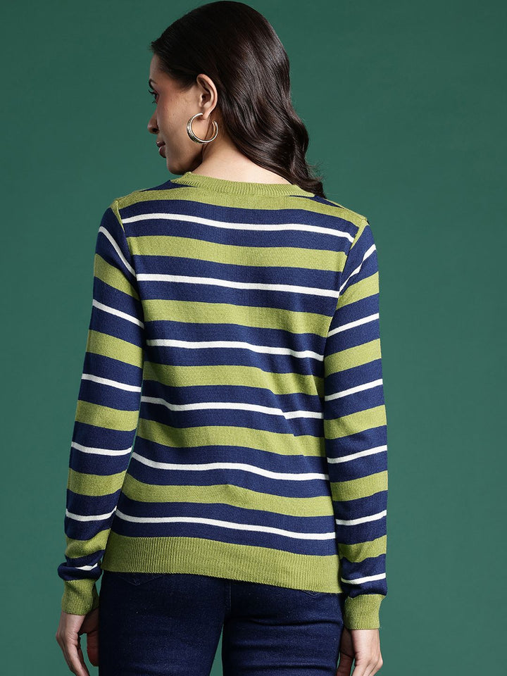 DressBerry Pure Acrylic Striped Pullover