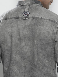 The Indian Garage Co Men Grey Checked Casual Shirt