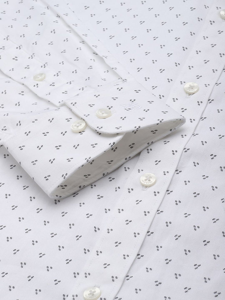 Raymond Slim Fit Geometric Printed Pure Cotton Formal Shirt