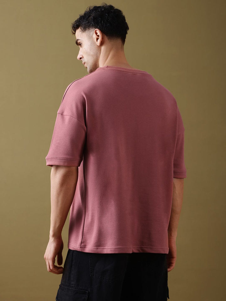 DILLINGER Men Solid Ultra Soft Drapey Cotton Oversized Drop Shoulder T-Shirt