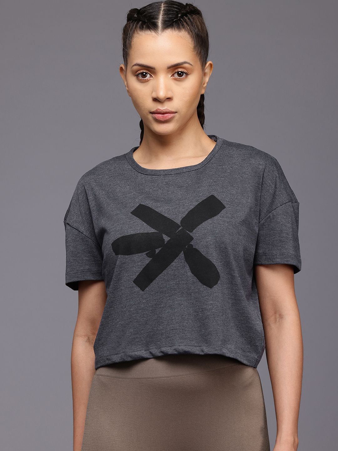 HRX by Hrithik Roshan Printed Cut Out Back Yoga T-shirt