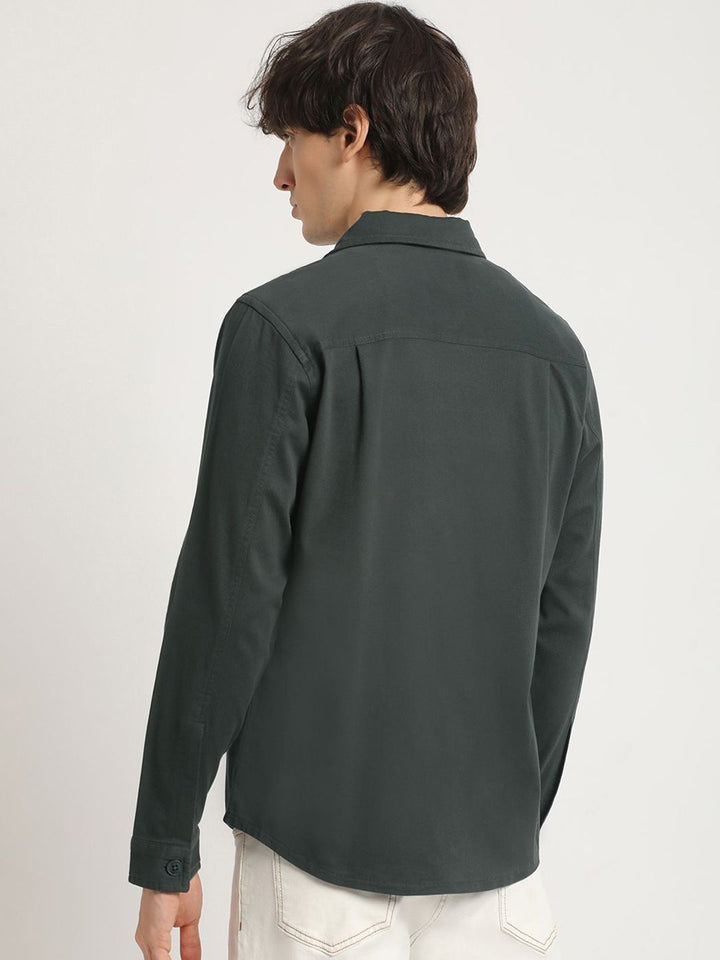 THE BEAR HOUSE Men Pure Cotton Solid Regular Fit Casual Shirt
