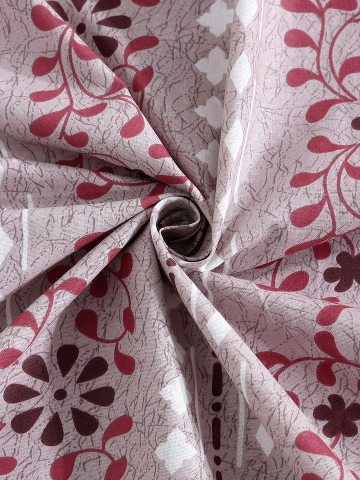 Myntra Elegant Homes Pink Floral 400 TC Single Bedsheet with 1 Pillow Covers